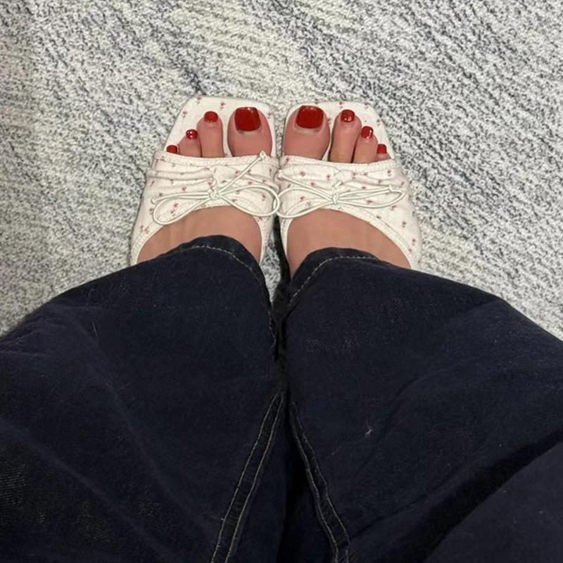 Summer High Heels New Women Slippers Fashion Square Toe Slip On Shoes for Women Outdoor Party Dress Slides High Heeled Sandals