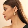 Accessories, metal wind rings, thick chain studs, sweet and cool design, simple geometric earrings for women
