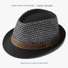 Men's Panama Straw Hat Summer New British Jazz Hat Women's Sunshade Sun Protection Beach Flat Top Hat