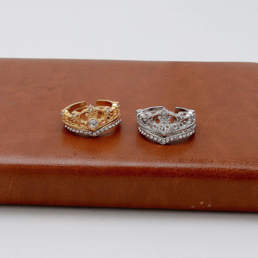 LATS 2 STUKS Kristallen Kroon Verstelbare Ring Onregelmatige Geometrie Vintage Ringen Set voor Vrouwen Meisjes Nieuwe Mode Sieraden