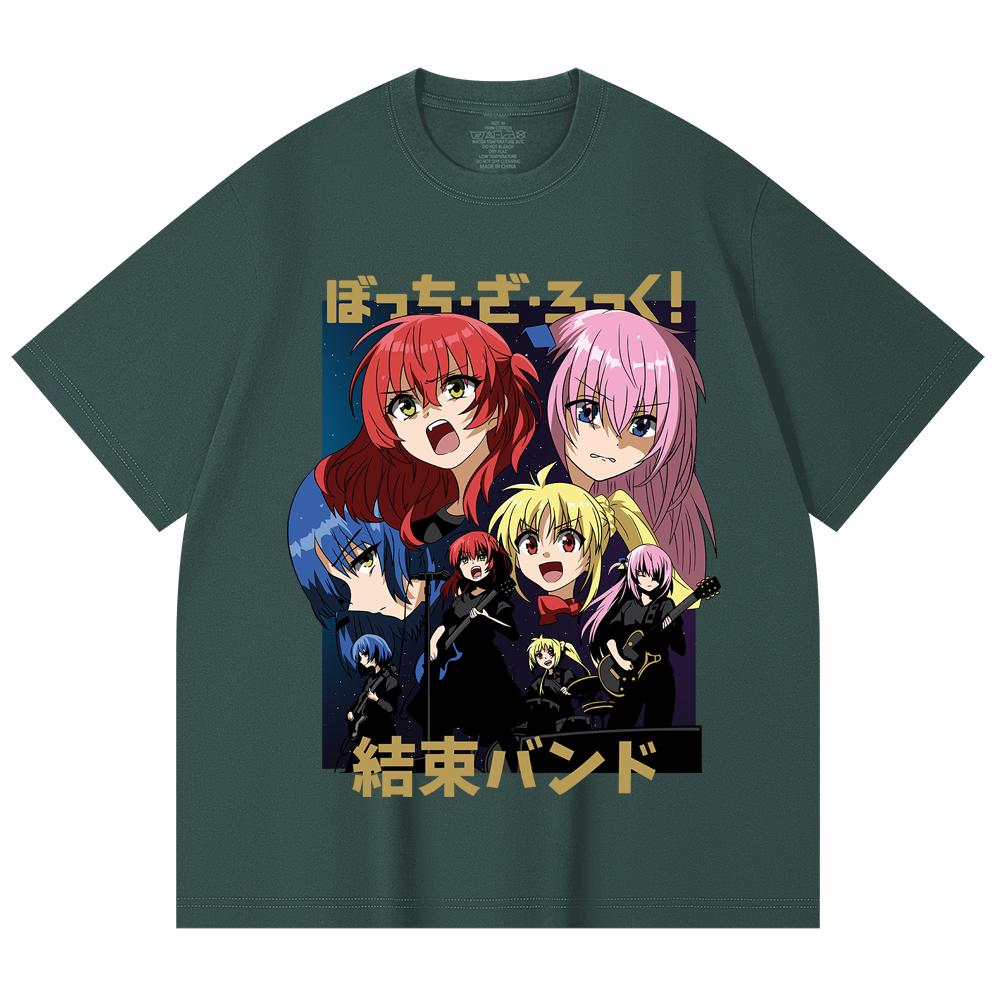 230 Gsm 100% Katoen Bocchi The Rock V1 Print Unisex Zwaar Katoen T-shirt