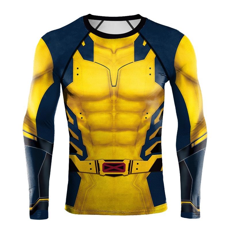 3D Printed Men's Long Sleeve T-shirt Superhero Tee Casual Loose Fitness Sports Tops Street Clothes