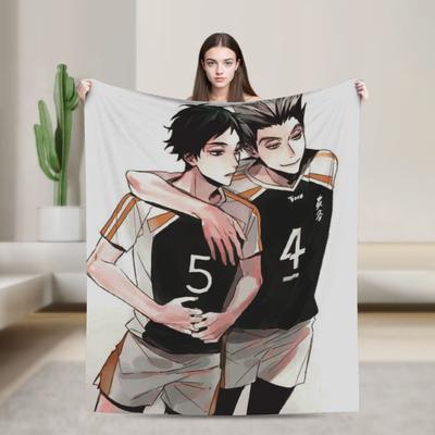 Haikyuu Bokuaka Blankets Fleece Decoration Karasuno Volleyball Kageyama Super Soft Throw Blanket for Home Outdoor Bedding Throws