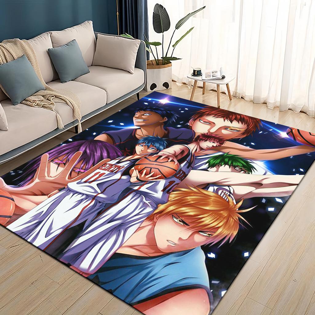 3D Cartoon Kuroko Basketball Anime Teppich für Wohnzimmer Schlafzimmer Zuhause Sofa Dekoration, Kinder Spiel Rutschfeste Bodenmatte