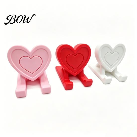 Reusable Phone Stand 3D Printed Heart Holder, Love Shape Mobile Holder Stand, Cell Tablet Desk Mount, Valentine's Day Gift Mount