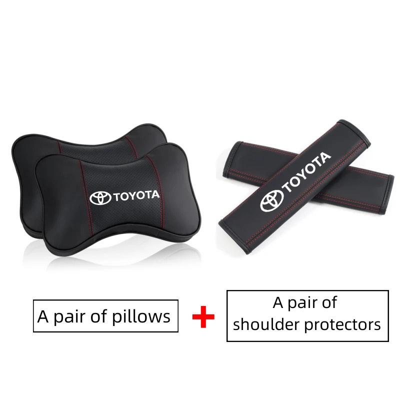 AMK1 Car Headrest Neck Pillow Seat Belt Shoulder Pads For Toyota Camry Auris Corolla Yaris Aygo RAV4 Prius Hilux Avensis Land Cruiser