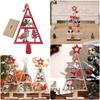 Wood Christmas Tree Desktop Ornament Multicolor Tabletop Ornament  Christmas Party