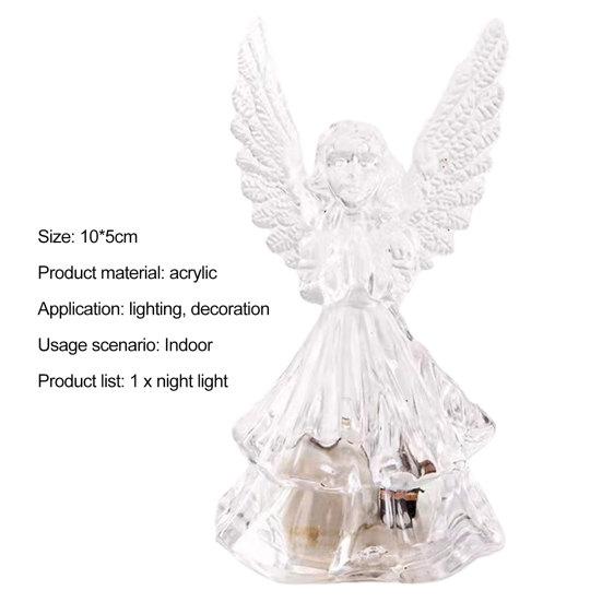 LED Light Transparent Shape High Creative Shatterproof Durability Energy-saving Decorative Acrylic 3D Angel Night Light