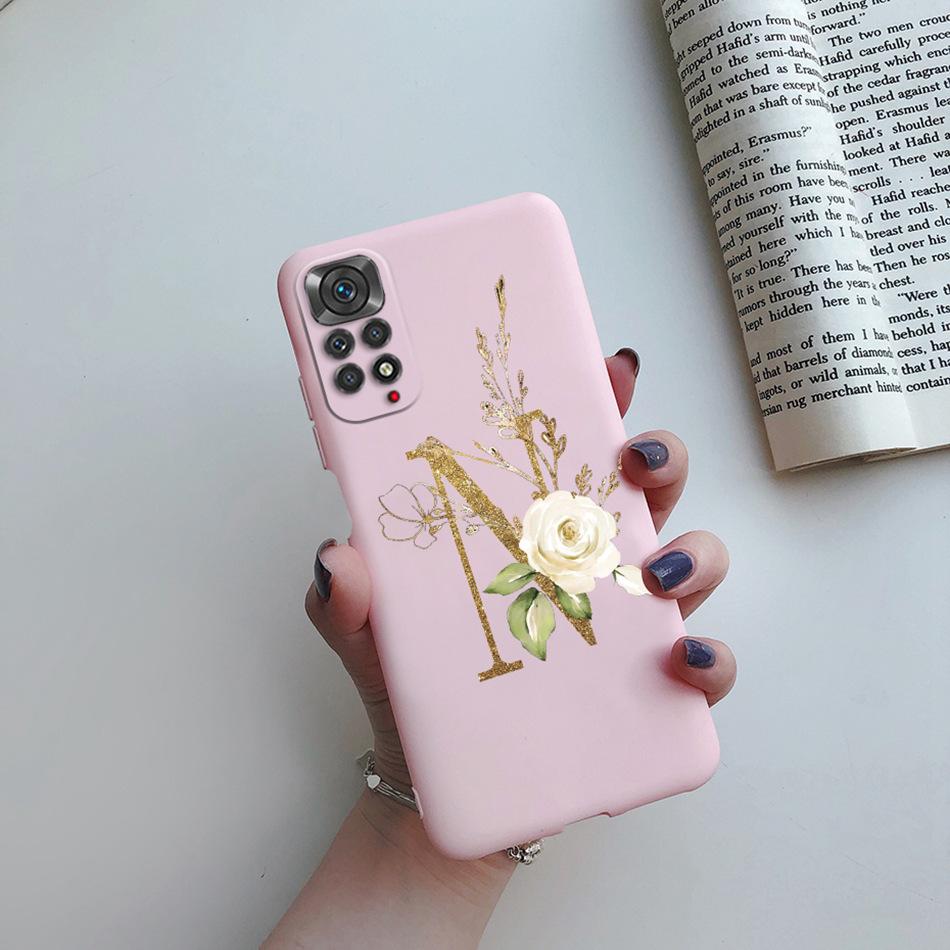 For Xiaomi Redmi Note 11 Pro Case Luxury Custom Name Letter Alphabet Phone Case For Xiaomi Redmi Note 11 11S Note11 Pro 5G Cover