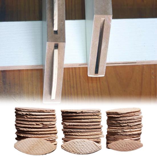 100Pcs Wood Biscuits Solid Wood Wide Applications Multiple DIY Sturdy Durable