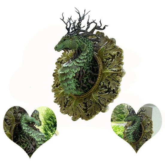Dragon Statue Realistic Animal Sculpture Anti-deform Resin Indoor Outdoor Figurine for Garden
