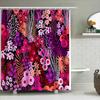 Blumen-Duschvorhang Botanisches Blumenmuster Badezimmer-Dekor Vintage Waschbarer Wasserdichter Stoff Hintergrund