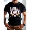 Europeisk Storlek [Sommar Baseball Pappa T-shirt] Sommar Andningsbar - Herr Casual Kortärmad T-shirt, Nostalgisk Baseball Pappa Grafisk, Maskintvättbar Polyester