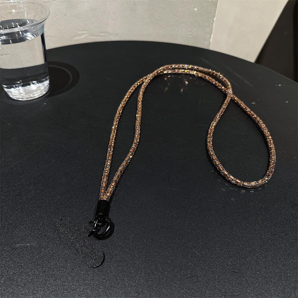 Luksus Rhinestone Kryssbody Lanyard Stropp Telefon Armbånd Glitterkjede Telefon Anheng Sjarm Anti-Tap Lanyard Smykker
