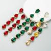 Damesoorbel Creatieve legering Ingelegde kleur Kristal Geometrische waterdruppelvorm Oorbellen met lang temperament