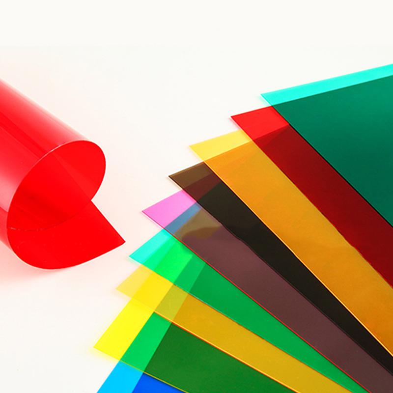 DIY Transparent PVC Sheet A4 Clear Film Plastic Light Filter Gel Colored Cellophane Decorative Transparent Film Plastic Paper