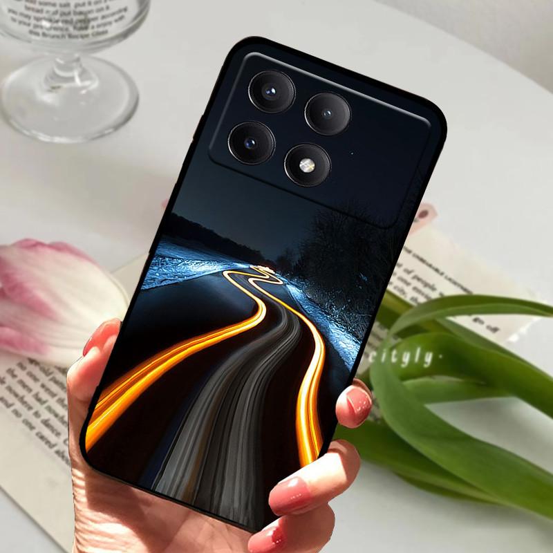 POCO X6 Pro 5G tokhoz POCOX6 Ütésálló Puha TPU Szilikon Telefonfedél Xiaomi POCO X6 Pro 5G-hez Capa Rajzfilm Matt Ütésvédő