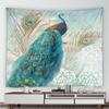 Green Peacock Tapestry Natural Beauty Home Decoration Aesthetics Bedroom Living Room Background Decoration Wall Hanging