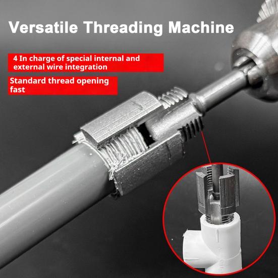 Integrated Internal External Pipe Threading Tool Heavy-Duty Universal Dual-Function Pipe Thread Cutting Tool PVC Pipe Threader KTY
