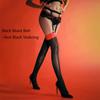 PU Patchwork Stocking Sexy Oil Shiny Glossy Vintage Above Knee Stocking Belt Garters Fashion Punk Tights