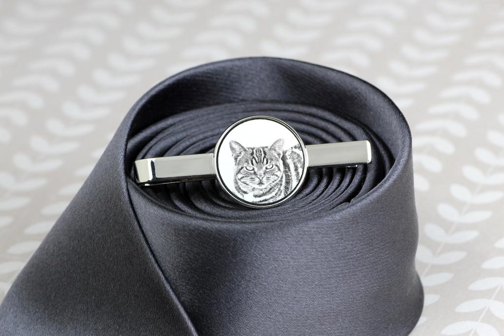 Manx - Cat Tie Clip, Personalized Tie Clip, Unique Gift for Men from Art-Dog Brand