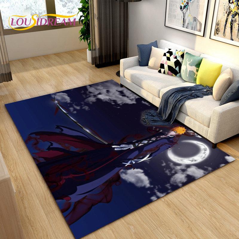 Bleach Japan Anime Cartoon Area Rug Large,Carpet Rug for Living Room Bedroom Sofa Doormat Decoration,kid Play Non-slip Floor Mat