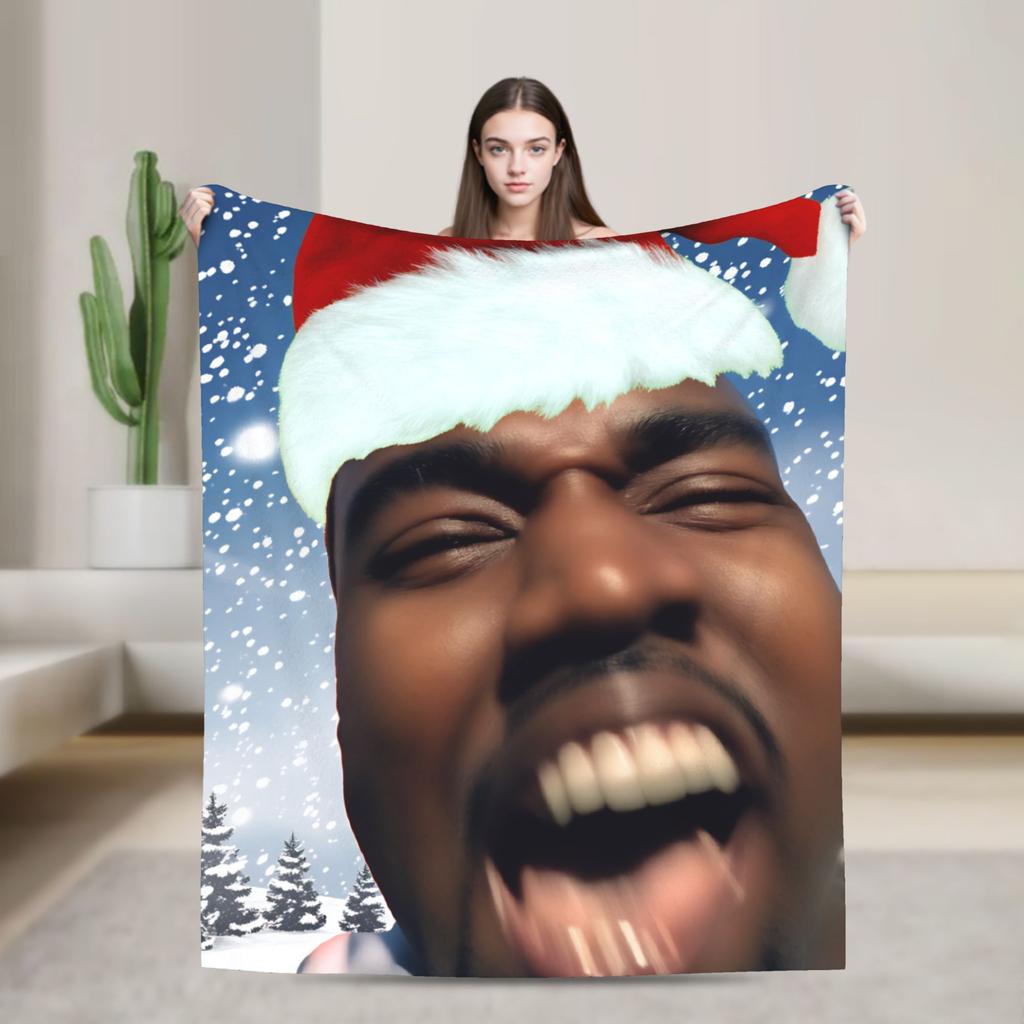 Warme weiche Decken Camping Kanye West Meme Überwurfdecke Flanell Tagesdecke für Couch Sessel Sofa Bett Street Trend Sofa Bettbezug