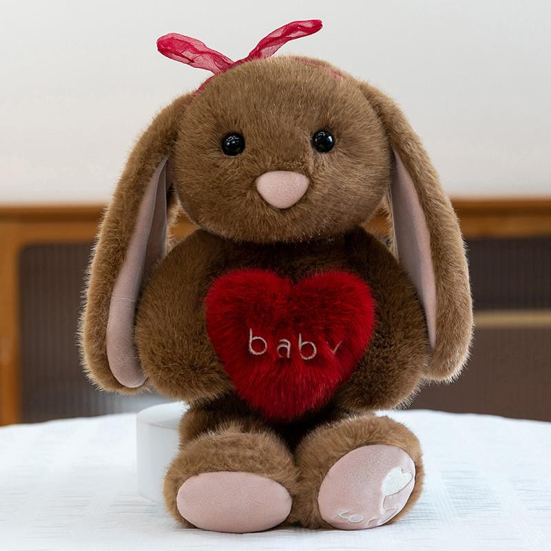 Cute Heart Hugging Cartoon Rabbit Plush Doll Children Toy For Kids Gift And Cuddle Use