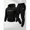 Set Dous pies pentru Bărbați cu Gât Casual, Bluză de Trening cu Glugă și Mânecă Lungă și Pantaloni Sport Set Potrivit pentru Sport de Iarnă și Toamnă Set de Îmbrăcăminte Sport