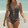 Sexy Bikini Puntíkované Plavky Ženy Dvoudílné Plavky Šněrovací Dvou dílné Bikini Sety Plážové Plavky