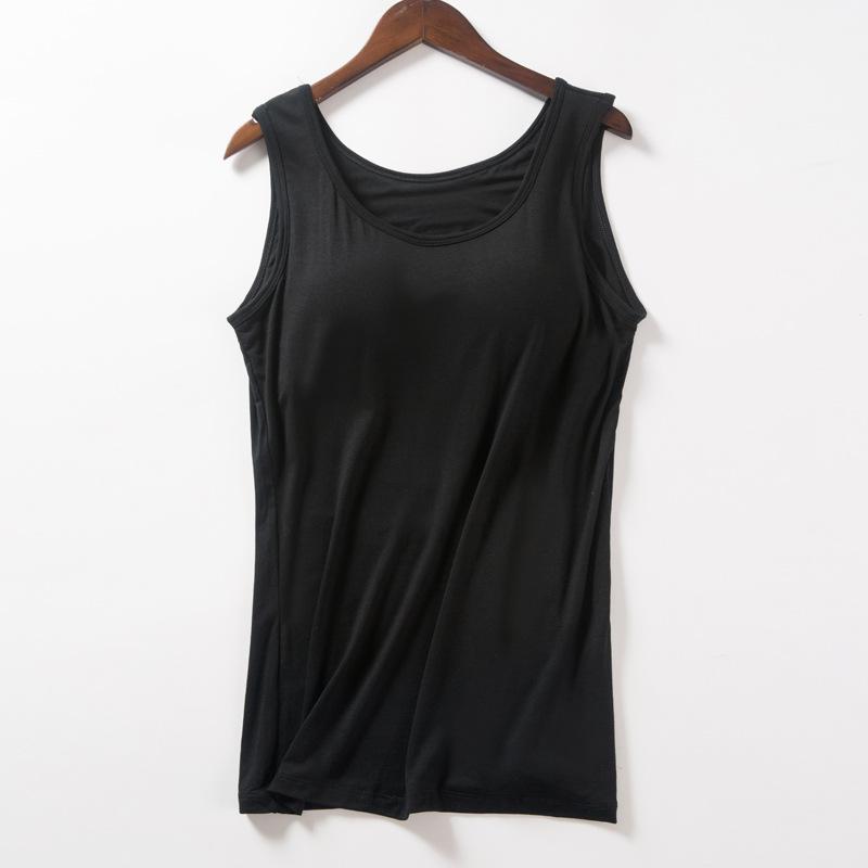 Modal with Chest Pad, Suspender, Upgraded Cup All-in-one Large Size Yoga Bottoming Shirt, Women's Vest.
