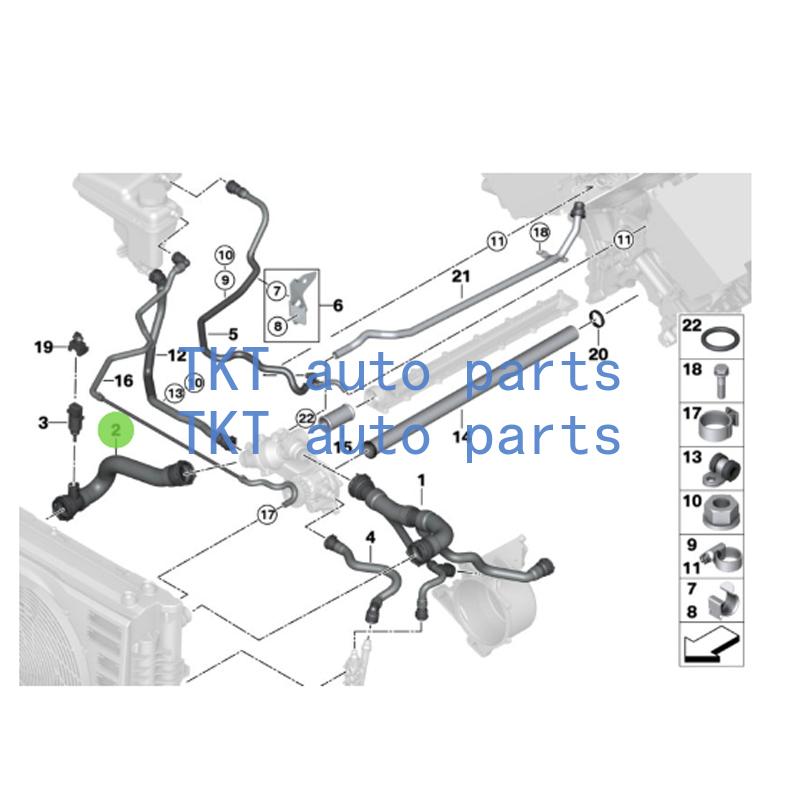 TKT Auto Parts For 17127591089 7series F01 760Li 760i Coolant Hose