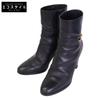 Triomphe Hardware Claude Ankle Boots/Chunky Heel Short Boots Shoes 38 Black X GoldUsed