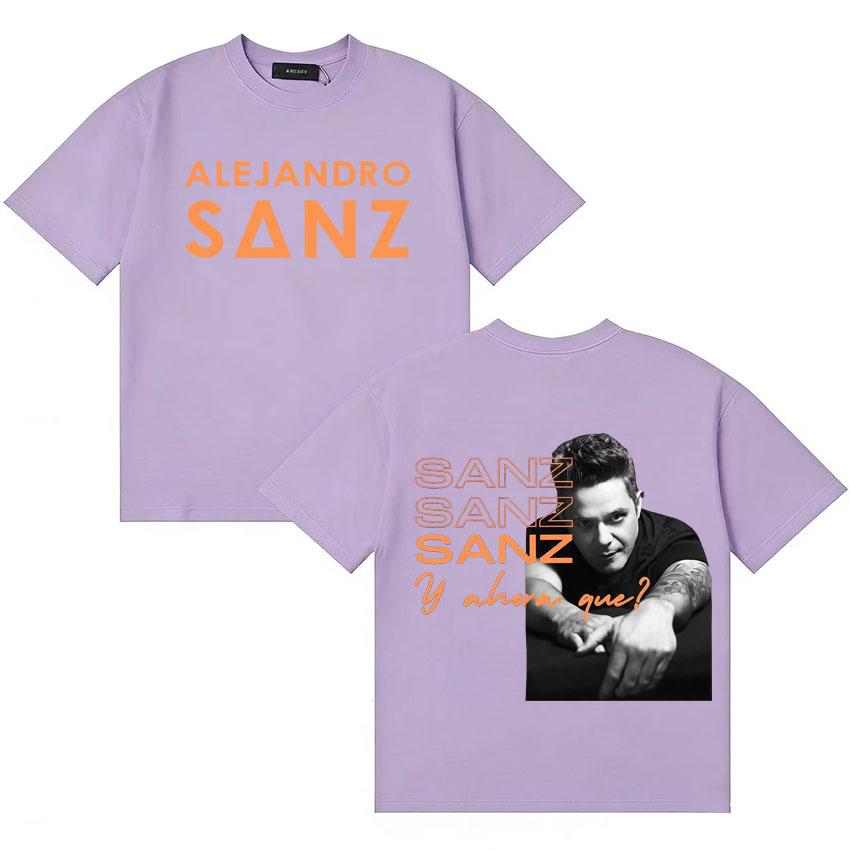 Rapper Alejandro Sanz Mode Sommer T-Shirt Unisex Damen Harajuku Stil Baumwolle Kurzarm T-Shirt Musikliebhaber T-Shirts Streetwear