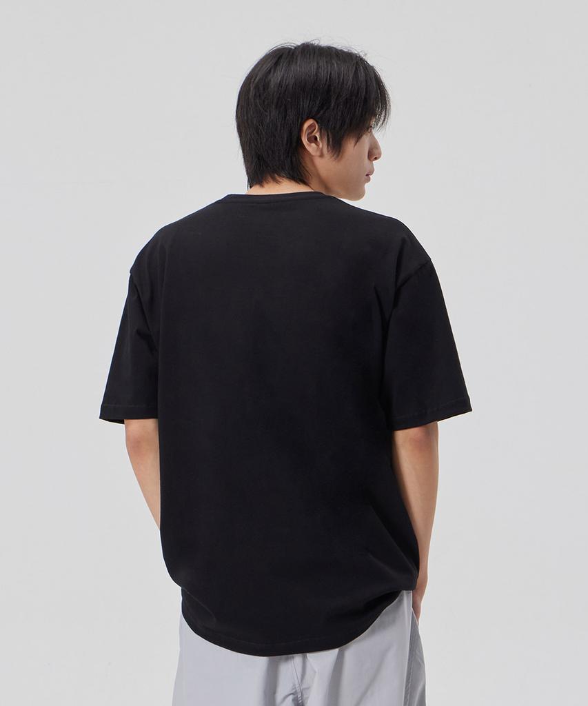 ASTRAL PROJECTION [Doodle Puppy] Cotton Loose Fit Short Sleeve T-Shirt_Black