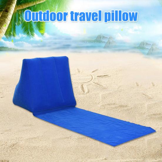 Outdoor-Camping-Kissen, dreieckiges Kissen, PVC-Beflockung, aufblasbares Kissen, tragbar, faltbar, Sommer-Strand-Liegekissen, Outdoor-Reiseausrüstung