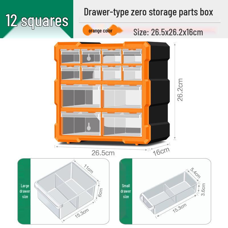 Drawer Parts Box with Compartments - Hardware & Tool Storage for Screws & Electronics