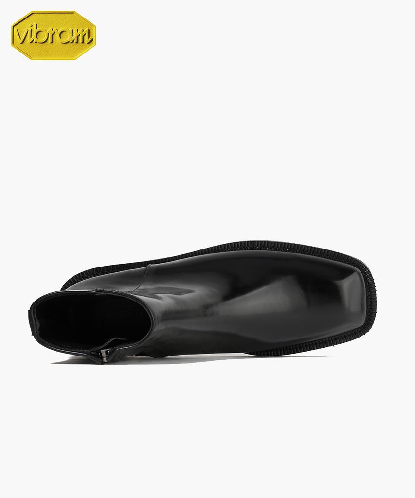 Firenze Atelier [Vibram] Volume Square Toe Standard Rubber Sole Zipper Boots 9420-Z [Black Box]
