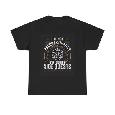 Doing Side Quests Graphic T Shirt Funny Retro Unisex Heavy Cotton Tee