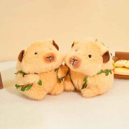 Keychain Pendant Plush Hamster Fruit Portable Compact Keychain Smooth Texture Backpack Design Key Chain