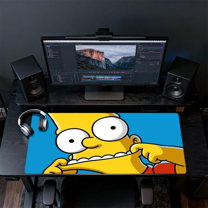 Bart Mouse Pad, Large Gaming Desk Mat, Non-slip XXL Mousepad for Laptop & Tablet, Mini PC Playmat with Stitched Edges