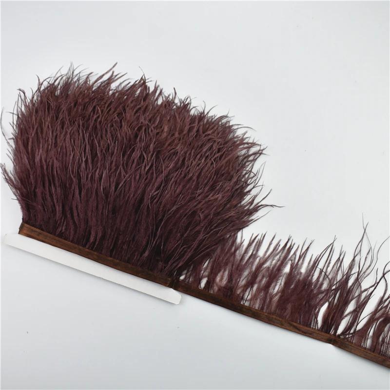 Veer1Meter Struisvogelveren op Lint Franje Randafwerking 8-10cm DIY Rok Naaiben Versieringen Randen Veer Jurk Decoratie voor Kleding Decoratie