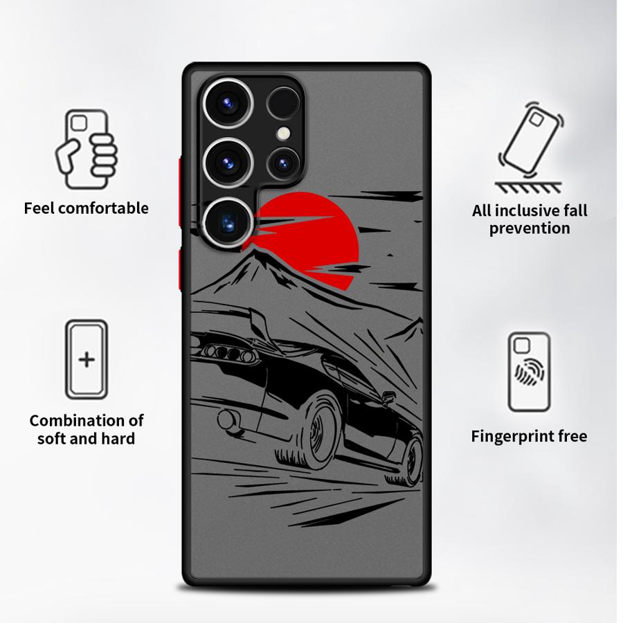 Cartoon Sunset Car Funda Back Phone Cover Case for Samsung Galaxy S20 FE S22 S21 S25 Ultra S26 S23 FE Note 20 Ultra 10+ S24 Plus