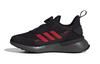 Rapidarun Boa Cushioning Low Top Kids' Running Shoes Black Red Children Aged 3 7 Years Old FU7314