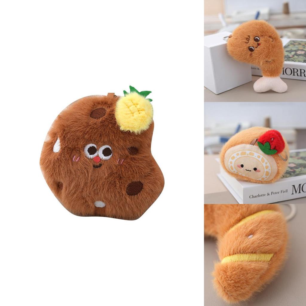 Charming Pizza Plush Toy Keychain With Soft Velvet For Kids Gift Idea