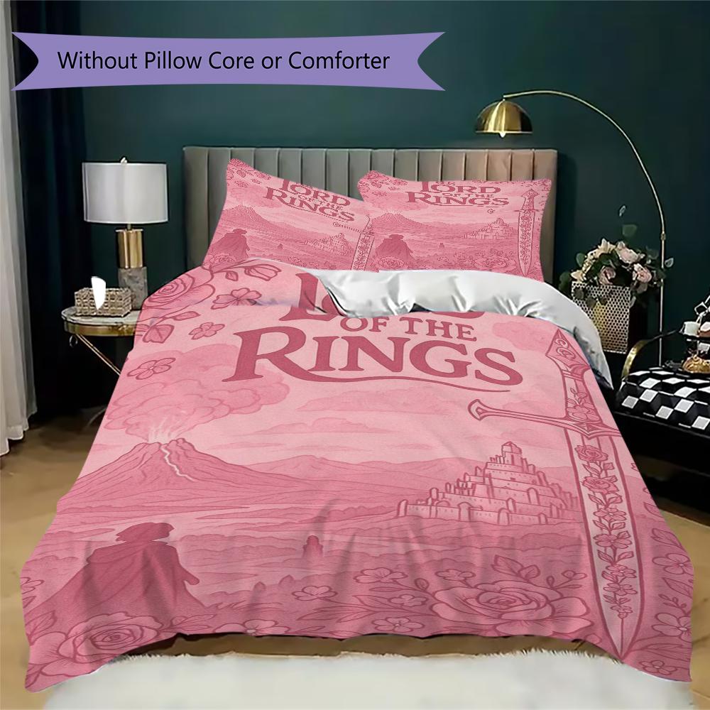 1PC The Lord of the Rings Bedding Quilt Set Quilt Cover Pillowcase Home Decoration Birthday Gift (1 * Duvet Cover + 2 * Pillowcase, Without core)A1