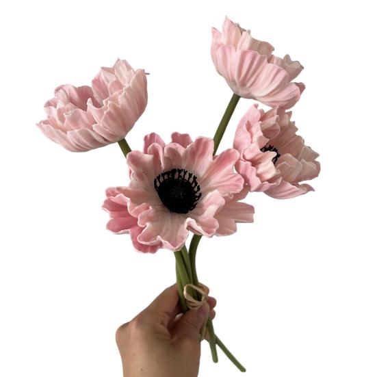 11,8" Künstliche Blume Langer Stiel Realistischer Kunstseide Ranunculus Strauß für Zuhause Küche Hochzeit Dekoration Blumengesteck Frühling Tisch