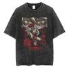 Men Harajuku Anime Graphic T-shirts Streetwear Vintage Washed Cotton Oversized T Shirt for Men Loose Short Sleeve Tees Tshirt