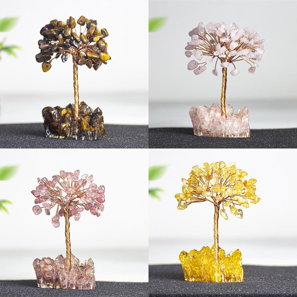 Décoration Arbre en Cristal Avec Quartz Naturel Pour Maison Bureau Cadeau Cadeau Pour Adolescents