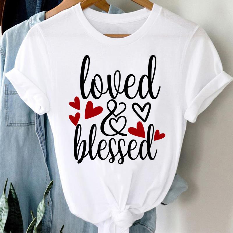 (Asian Size) Tee Sweet Letter Cute Graphic T Shirt Fashion Women Clothing Casual Lady Female Top Spring Summer Printed Short Sleeve T-shirts